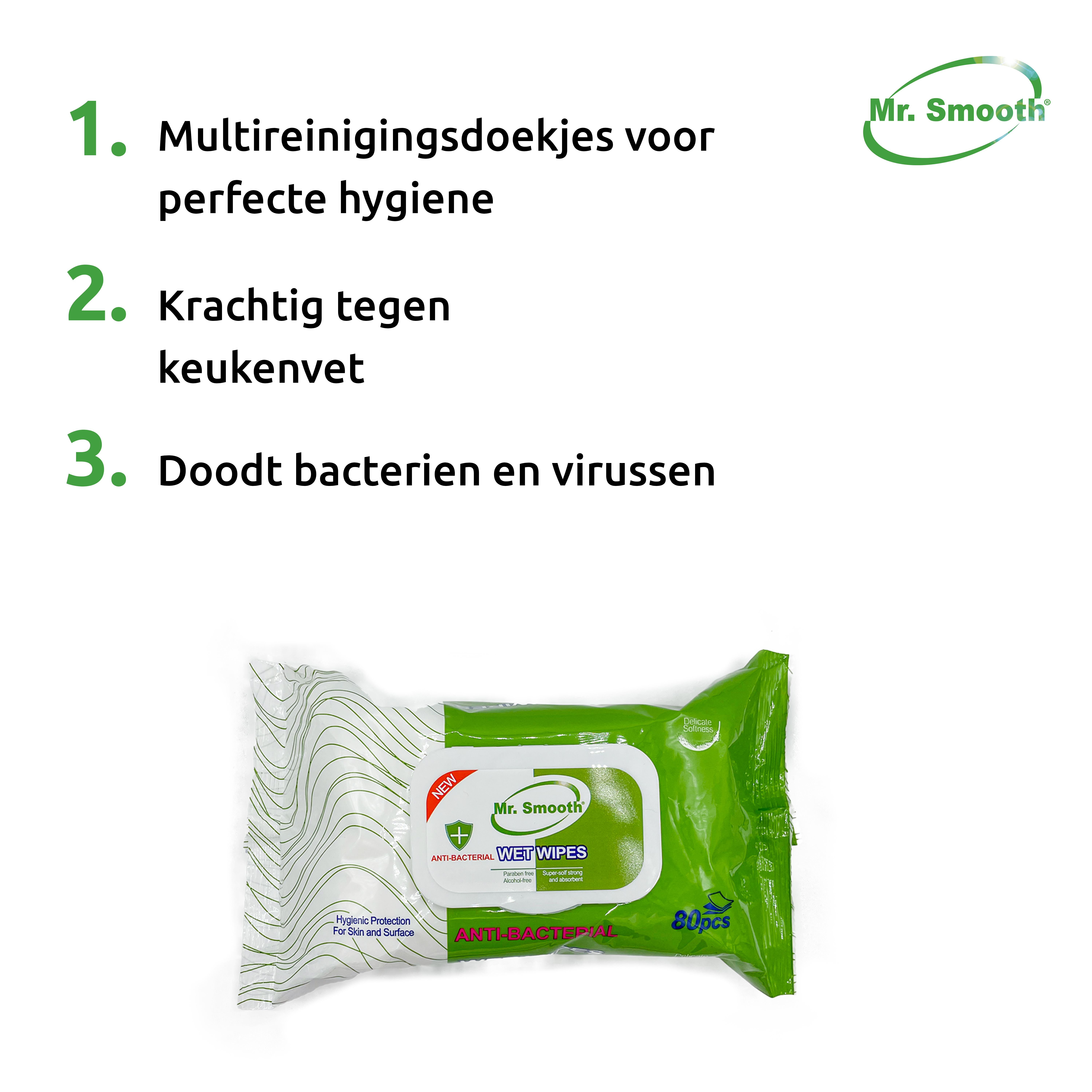Mr. Smooth Antibacteriële vochtige doekjes 30 x 80 stuks